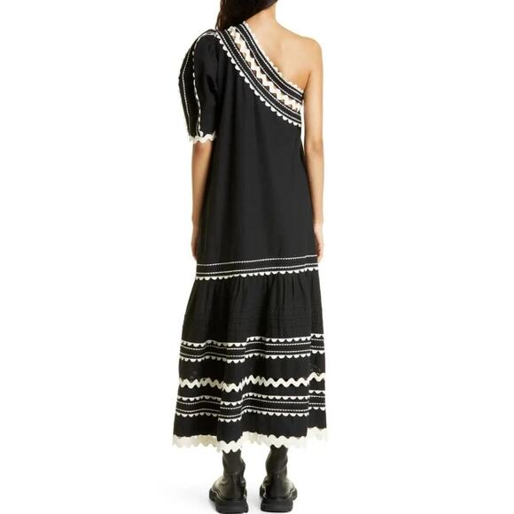 Sea New York Ryleigh Rickrack One-Shoulder Cotton Dress Size XXS - Picture 3 of 13